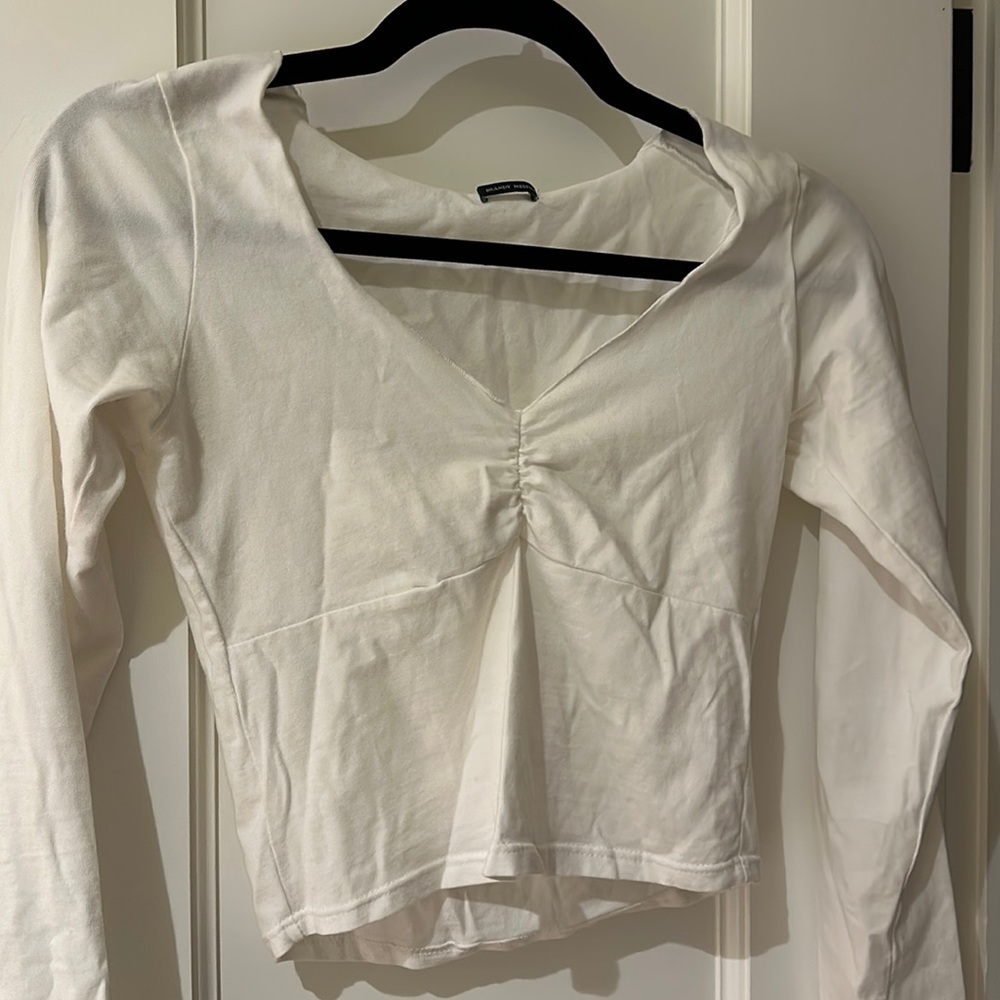 Brandy Melville White Cinch Long Sleeve